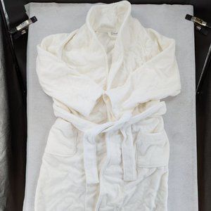 HAMMACHER SCHLEMMER White Genuine Turkish Cotton Luxury Bathrobe Size Med NWOT